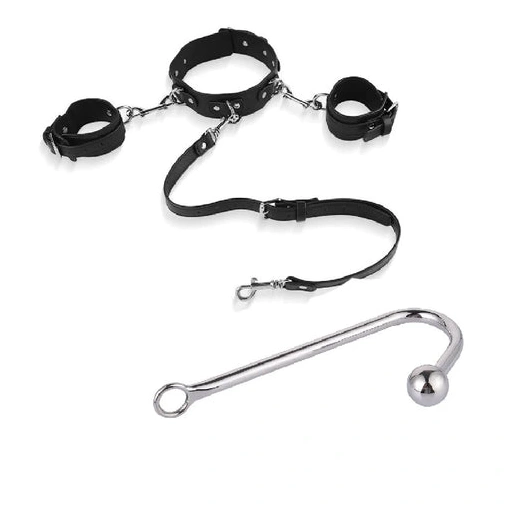 with Elegant Hook Collar and Anal Cuffs Beaded 5334 0112